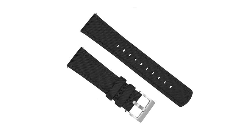 BARTON WATCH BANDS 22mm Black Sailcloth Quick Release Premium Nylon Weave - Image 2